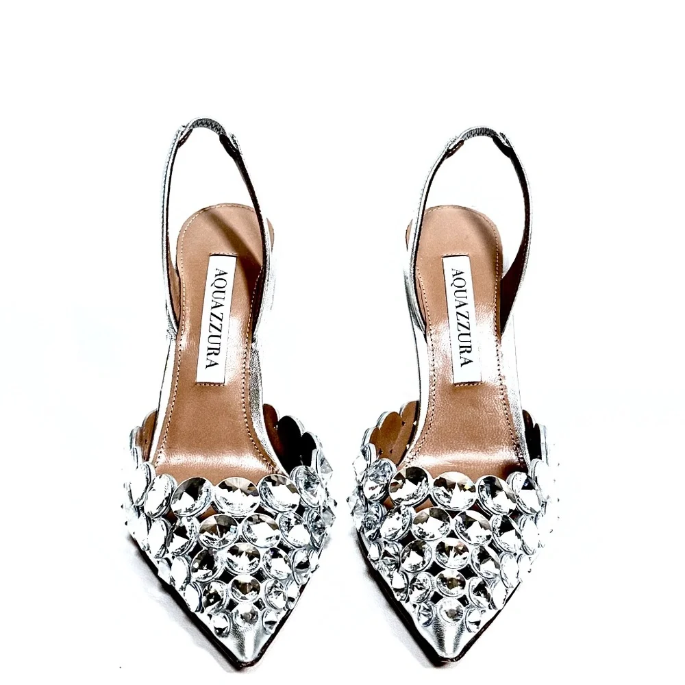 Aquazzura Maxi-Tequilla Slingback 105 Pumps / Heels size US5/IT35 New With Tags